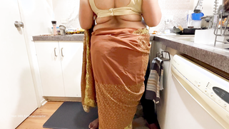Indian Couple Romance in the Kitchen - Saree Sex - Saree lifted up, Ass Spanked Boobs Press | XXX Video on AllSex.XXX
