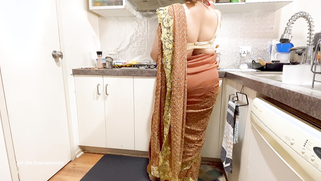 Indian Couple Romance in the Kitchen - Saree Sex - Saree lifted up, Ass Spanked Boobs Press | XXX Video on AllSex.XXX