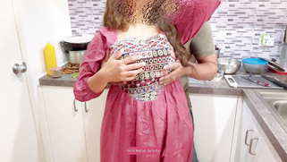 Horny Desi Aunty Hira gets her pussy eaten in the kitchen | XXX Video on AllSex.XXX