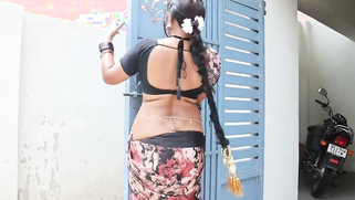Curvy Indian Slut Teasingly Strips Outta Sexy Saree Showin' Off Juicy D-Cup Jugs | XXX Video on AllSex.XXX