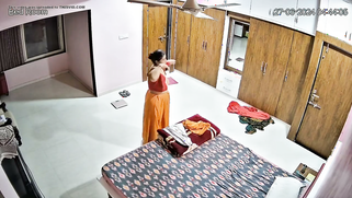 Leaked CCTV Cam Films Stacked Desi Aunty Strutting Nude Post-Shower Solo