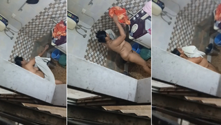 Sneaky Nephew Films His Thick-Ass Auntie Fully Nude in Bathroom on Hidden Phone Cam | XXX Video on AllSex.XXX