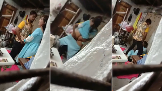 Sneaky CCTV Catches Sleazy Shop Owner Tricking His Dumb Slave Worker Into Fucking