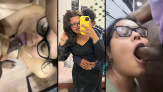 Cock-Hungry Amateur Paki Bitch Slobbers on Knob and Rubs Cunt Till She Gets Glazed