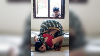 Horny Village Punk Spies On Thick Desi MILF Through Window, She Flashes Her Wet Cunt