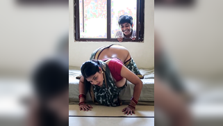Horny Village Punk Spies On Thick Desi MILF Through Window, She Flashes Her Wet Cunt