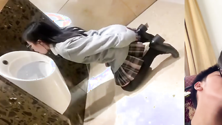 Filthy Lil Chink Slut Turns Into A Human Toilet And Tongues A Pissed-On Urinal | XXX Video on AllSex.XXX