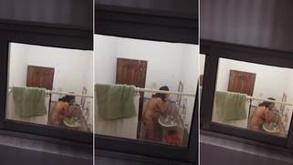 Sneaky Punjabi Bhabhi Caught Buck-Ass Naked Bathing at Midnight on CCTV Cam Feed