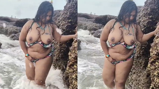 Desi Insta Queen On Ocean Shore Bares Big Tits and Smooth Cunt on Video Call For BF Wank | XXX Video on AllSex.XXX