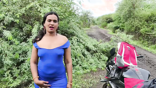 Horny Bhabhi Bent Over Her Scooter in the Jungle Getting Pounded Doggy by Lover