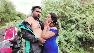 Horny Bhabhi Bent Over Her Scooter in the Jungle Getting Pounded Doggy by Lover