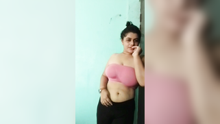 Slutty Desi MILF Strips Down And Shows Off Her Huge Sweaty Boobs In The Mirror