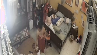 Sneaky CCTV Leak Catches Freaky Aunty Naked as Hell, Shaking Her Titties at Home | XXX Video on AllSex.XXX