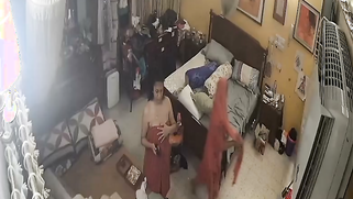 Sneaky CCTV Leak Catches Freaky Aunty Naked as Hell, Shaking Her Titties at Home | XXX Video on AllSex.XXX
