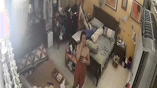 Sneaky CCTV Leak Catches Freaky Aunty Naked as Hell, Shaking Her Titties at Home | XXX Video on AllSex.XXX