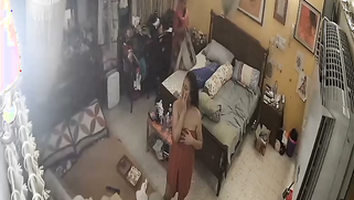 Sneaky CCTV Leak Catches Freaky Aunty Naked as Hell, Shaking Her Titties at Home | XXX Video on AllSex.XXX