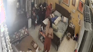 Sneaky CCTV Leak Catches Freaky Aunty Naked as Hell, Shaking Her Titties at Home | XXX Video on AllSex.XXX