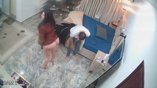 CCTV: Horny Desi Millionaire Rigs Hidden Cams and Catches His Chubby Maid Naked as Fuck; Video Is Viral