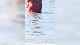 Horny Voyeur Spies On Busty Aunties Skinny Dipping And Bouncing Big Tits On Beach