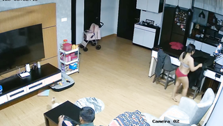 Bhabhi Walking Naked In The Living Room Changing Dress Infront Of Husband CCTV Cam Video