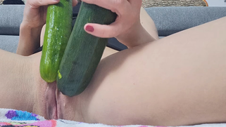 Double Penetration With Zucchini And Cucumber - Horny Wife Make Xxx Mms Video And Send Hubby | XXX Video on AllSex.XXX