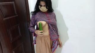 Cock-Hungry Desi Whore Fucks Her Sloppy Cunt With a Giant Cucumber Til She Squirts Hard - Leaked MMs