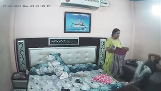 Horny Desi Wifey Slips Off Her Silky Satin Salwar and Flaunts Huge Bare Tits on CCTV | XXX Video on AllSex.XXX