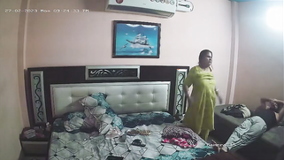 Horny Desi Wifey Slips Off Her Silky Satin Salwar and Flaunts Huge Bare Tits on CCTV | XXX Video on AllSex.XXX