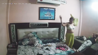 Horny Desi Wifey Slips Off Her Silky Satin Salwar and Flaunts Huge Bare Tits on CCTV | XXX Video on AllSex.XXX