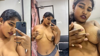 Horny Desi Coed Slut Squeezes Her Fat Titties And Snaps Filthy Selfies In Dorm Bath