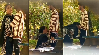 Praying Muslim Auntie In Niqab Deepthroats Nephew's Throbbing Cock In The Park