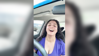 Leaked Private Clip Of Rich Desi Lawyer Bitch Flashing Juicy Tits And Fat Ass In A Car In A Busy Parking Lot