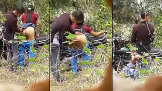 Bitch-Made Husband Catches His Cum-Hungry Wife Balls-Deep on Lover in the Jungle