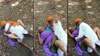 Nasty Old Desi Couple Caught Fucking in the Jungle - Leaked MMS Shows Grandpa Wins