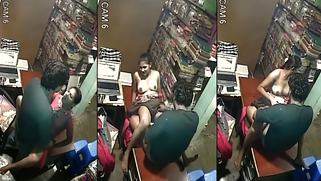 Leaked Desi MMs; Sneaky Shop Owner Fucked His Slutty Sales Chick on the Desktop, Caught on CCTV