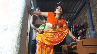 Thick Desi Bhabhi Bends Over In Saree While Neighbor Rams Her Wet Cunt Standing | XXX Video on AllSex.XXX