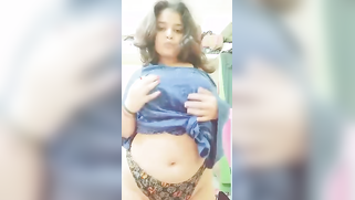 Nasty Desi Bitch Bounces Huge Melons and Rubs Her Bushy Pussy on MMS Cam for Man | XXX Video on AllSex.XXX