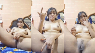 Shy Mallu Slut Flaunts Milk Tanker Boobs and Fingers Her Hairy Twat on MMS Cam for Her Cuck BF