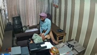 Punjabi boss pounds his submissive office girl on the desk, leaked security cam caught it all