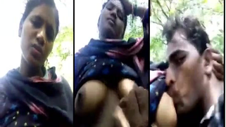 Desi XXX babe riding dick of her boyfriend outdoors