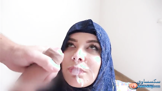 Arab seductive in blue hijab fucked till cum of pretty face | XXX Video on AllSex.XXX