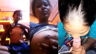 [ Indian Hard Porn ] Desi XXX village girl Rupa show her boobs and suck her bf dick