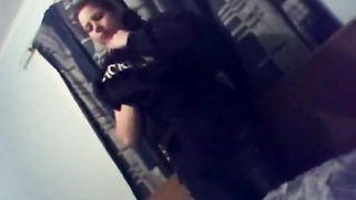 Natural XXX slut takes bra off while Desi husband is filming Bhabhi on camera