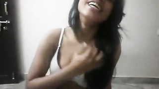 Skinny Desi babe wears white bra covering XXX tits for Bhabhi lover | XXX Video on AllSex.XXX