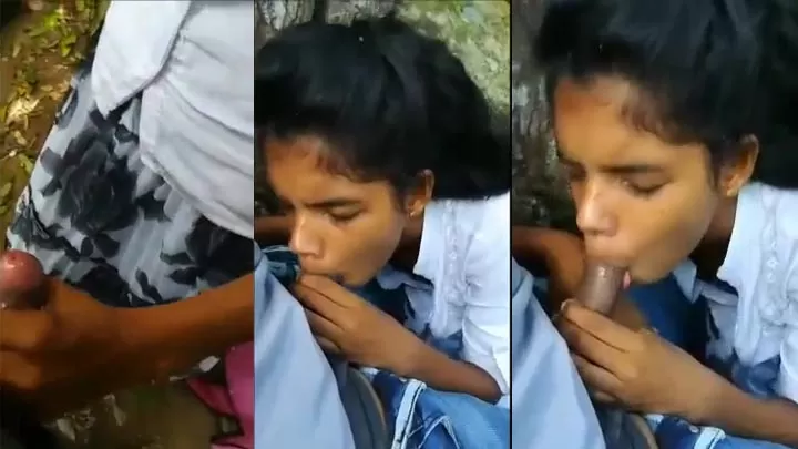 Desi Teen Kissing - Desi hot school girl giving XXX bowjob to her bf in park ...