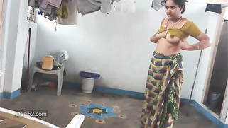 Desi village XXX bhabi huge tits after bath. Hidden  HD video