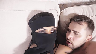 Full-bosomed MILF in hijab never refuses to have sex with husband